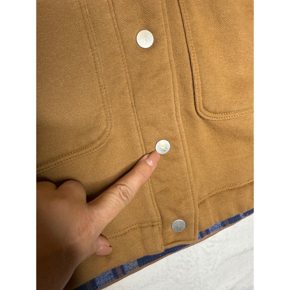 Columbia Women's Hart Mountain Shacket Lined Fleece Camel Plaid Medium - Picture 5 of 9